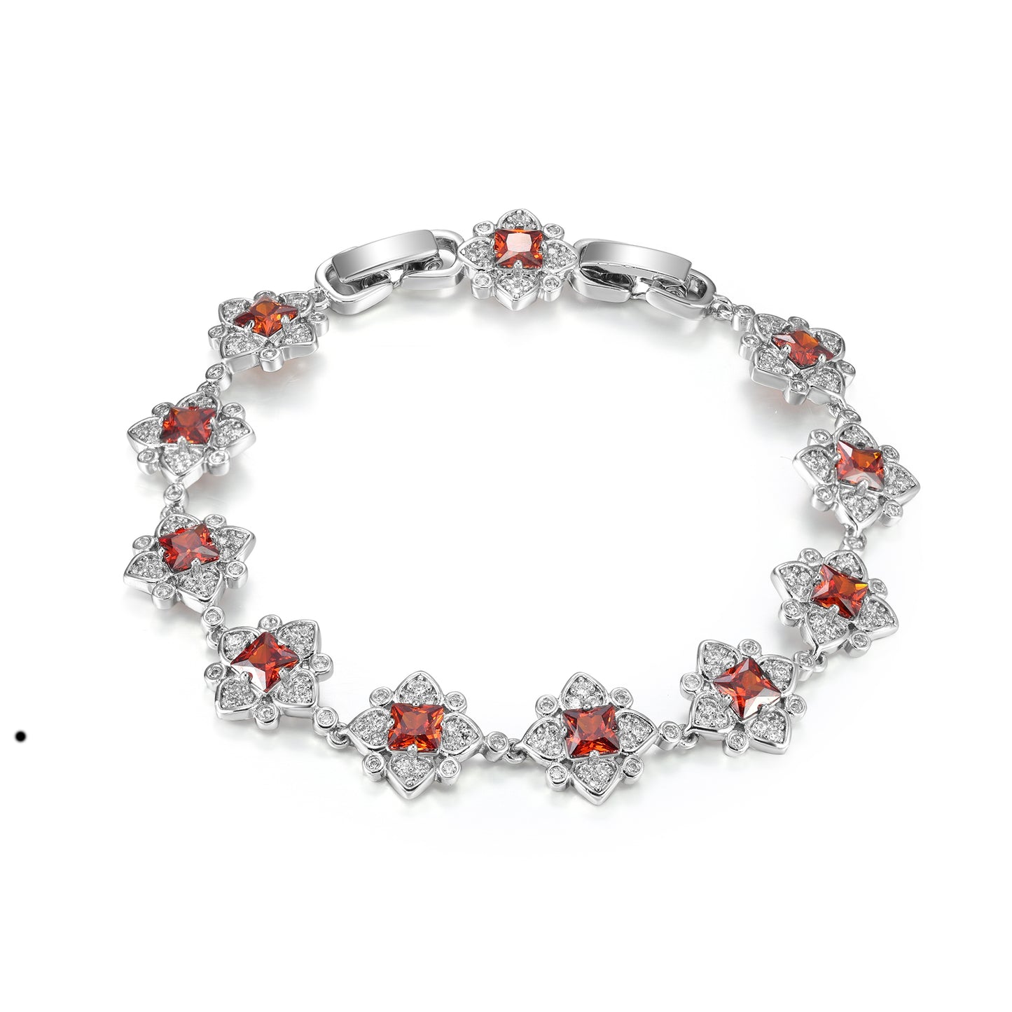 TIMEMATRIX White Gold Clover Bracelet | Sapphire CZ & Diamond-Accented Sparkle | Perfect Gift for Girlfriend, Wife & Mom