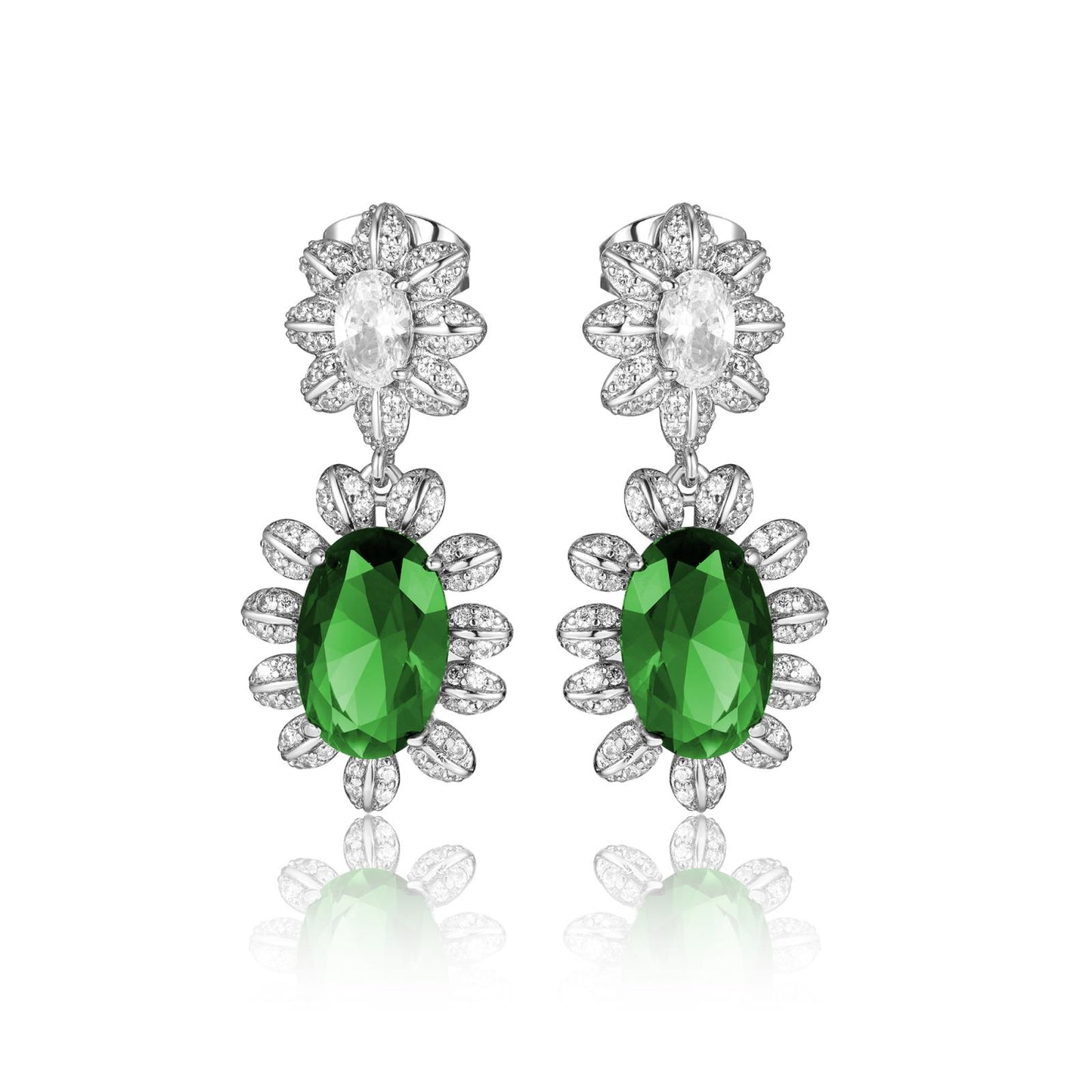 Trending Sunflower Earrings for Women | White Gold Plated with Deep Garnet CZ Gemstones | Summer Garden & Casual Chic Jewelry | Perfect Birthday/Mother’s Day Gift for Her