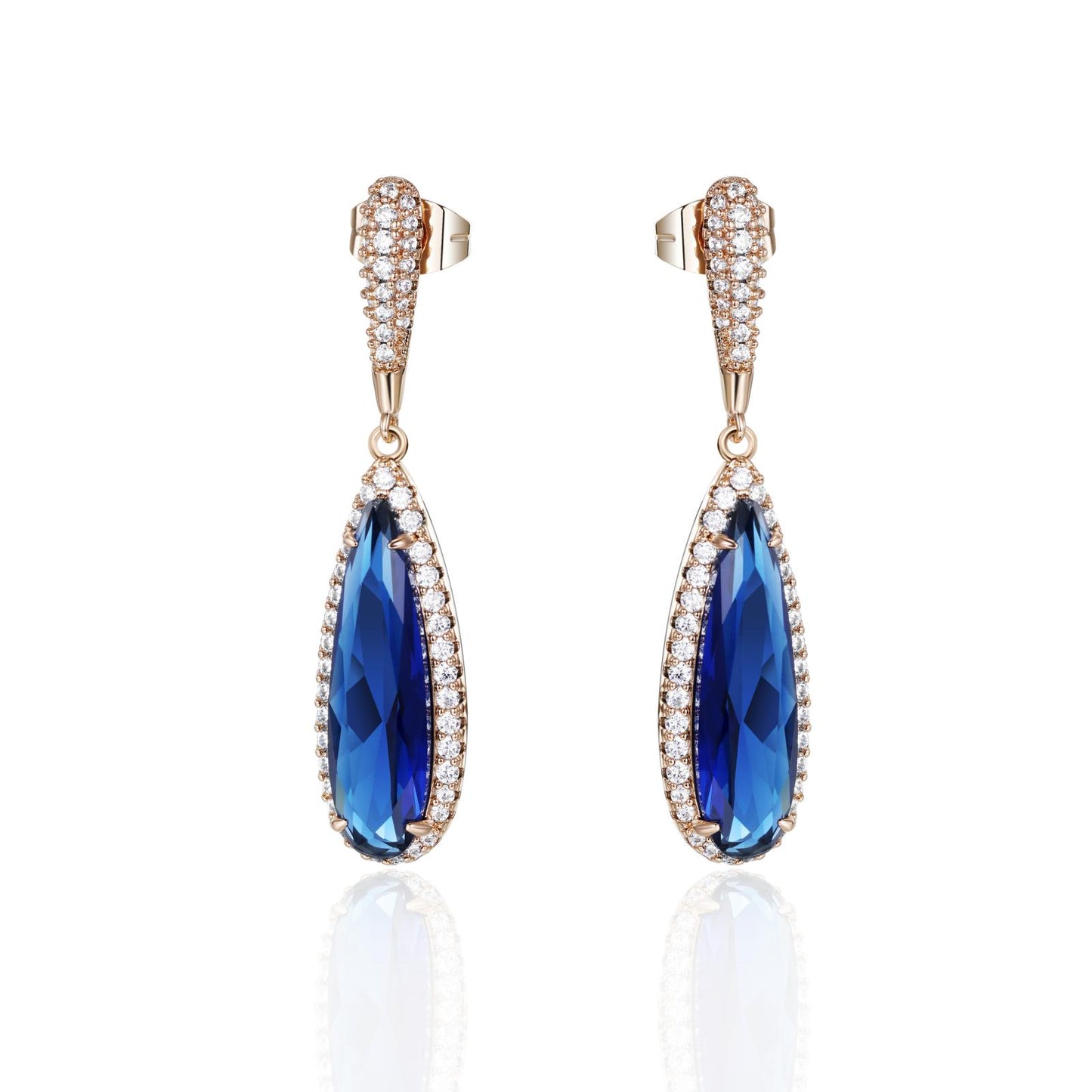 TIMEMATRIX 18K Gold Plated Waterdrop Dangle Earrings for Women | Sparkling Cubic Zirconia Drop Pendant | Perfect for Wedding, Office & Date Night
