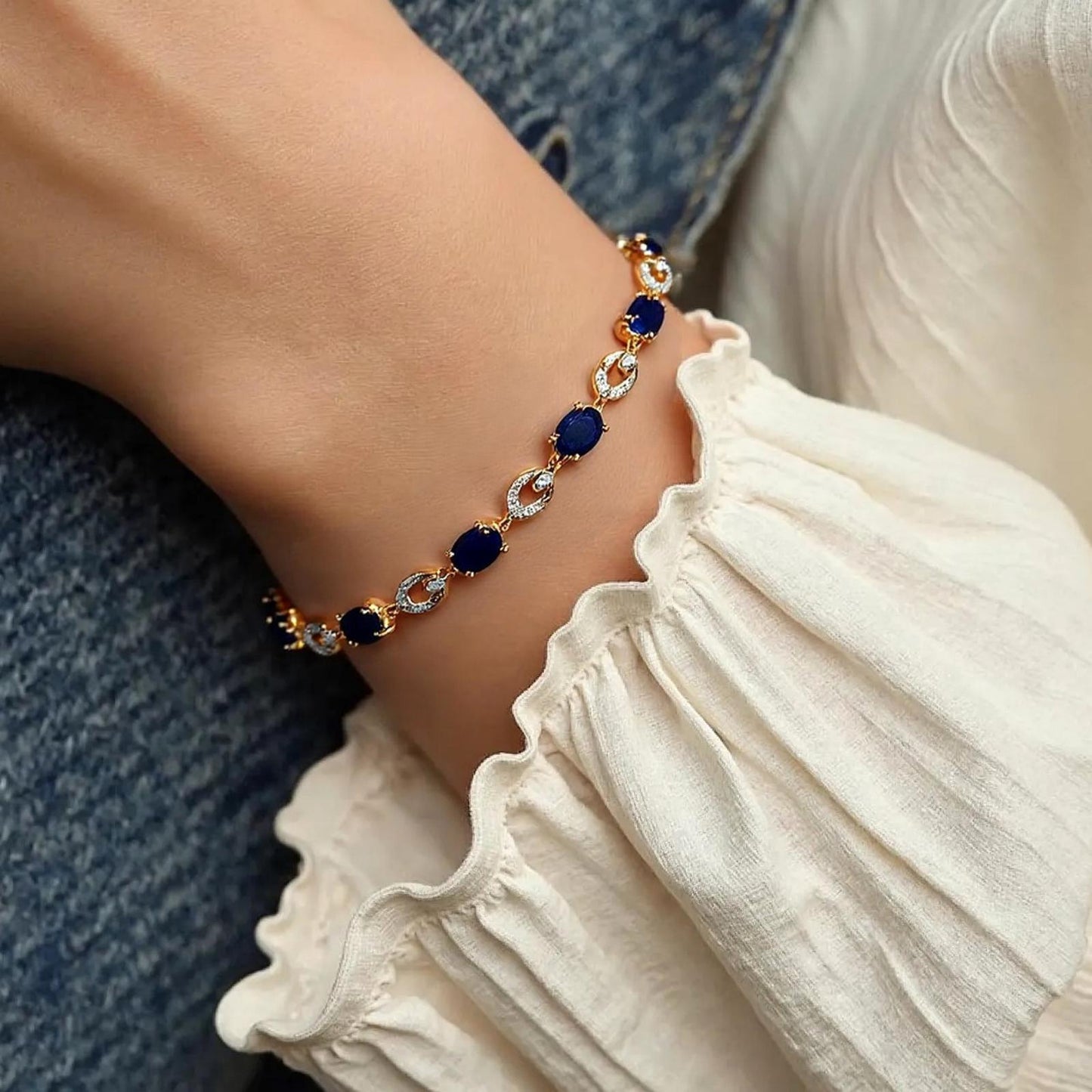 TIMEMATRIX 18K Gold Plated Eternal Bracelet for Women | Sparkling Jewelry | Ideal Gift for Girlfriend, Wife & Mother
