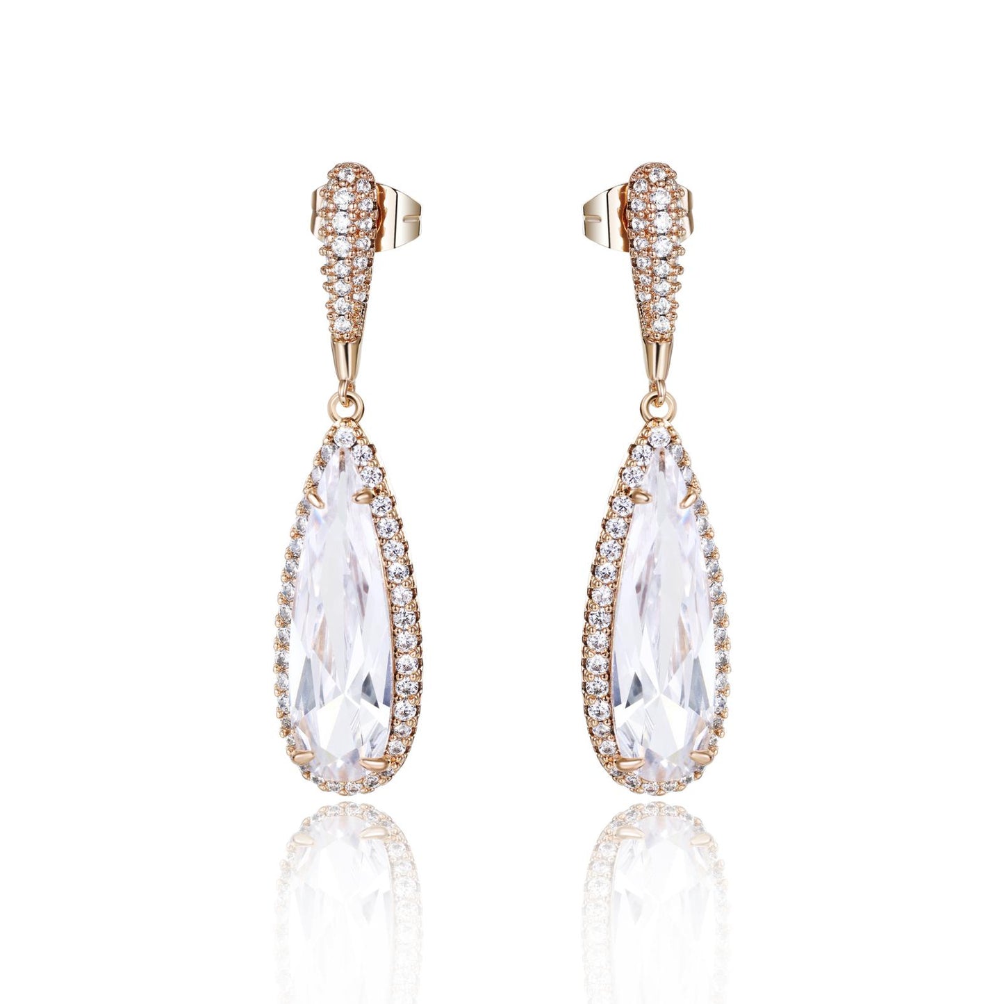 TIMEMATRIX 18K Gold Plated Waterdrop Dangle Earrings for Women | Sparkling Cubic Zirconia Drop Pendant | Perfect for Wedding, Office & Date Night