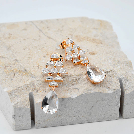 Festive Christmas Tree Earrings for Women | 18K Gold Plated Brass with CZ Pendant | Holiday Party & Winter Glam Jewelry | Perfect Christmas/Birthday Gift for Her