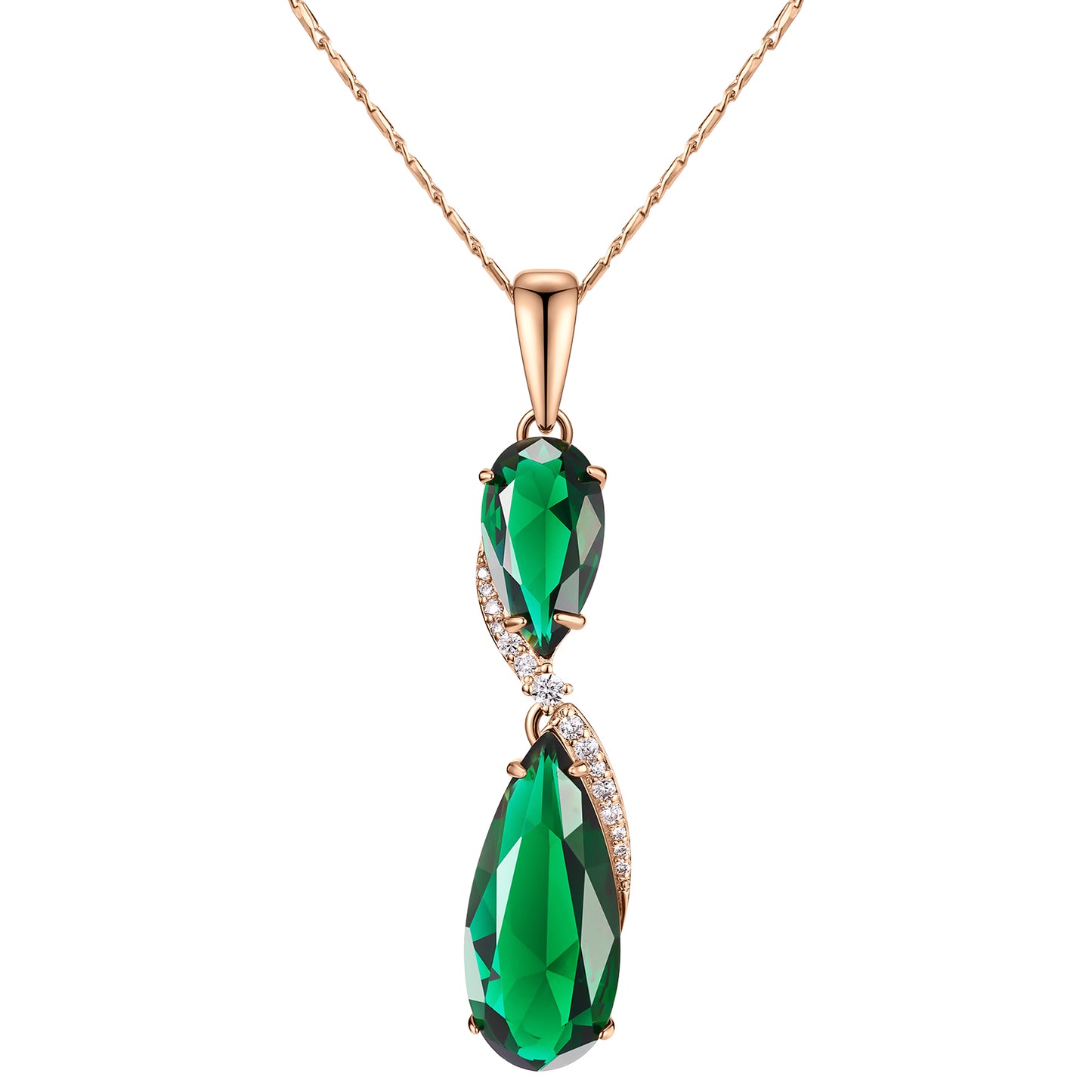 TIMEMATRIX 18K Gold Plated Teardrop CZ Necklace - Dainty Collarbone Chain for Women, Everyday Elegance