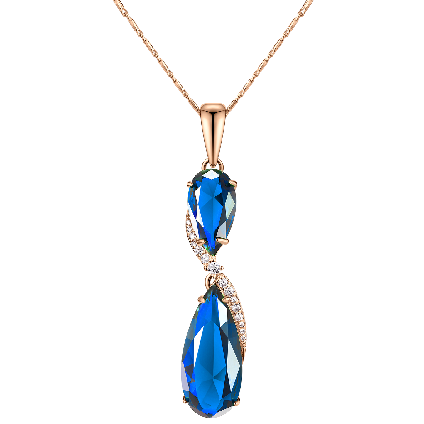 TIMEMATRIX 18K Gold Plated Teardrop CZ Necklace - Dainty Collarbone Chain for Women, Everyday Elegance