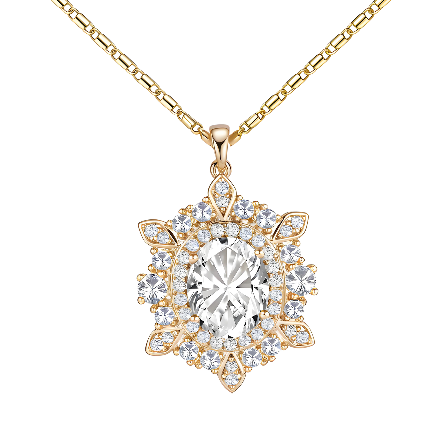 TIMEMATRIX 18K Gold Plated Sunflower Necklace for Women | Emerald CZ Gemstone Pendant, Mother's Day Gift