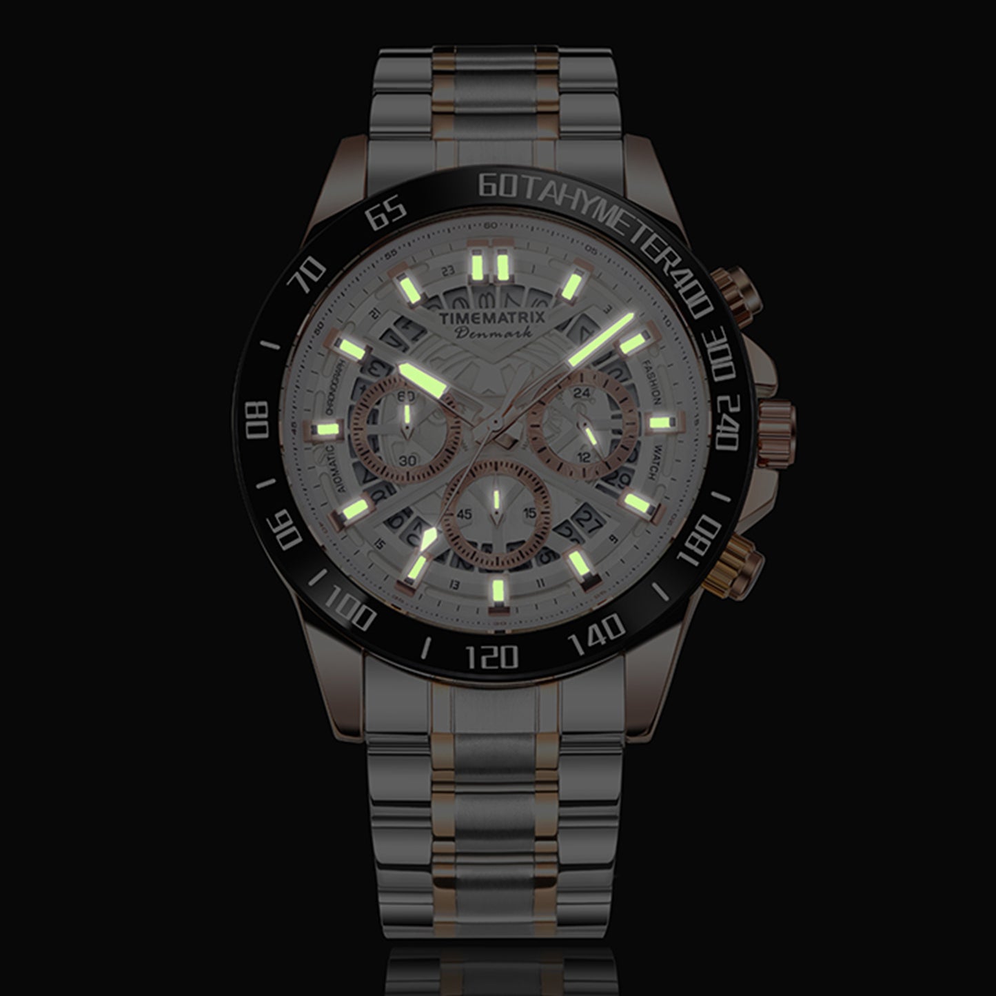 TIMEMATRIX Men's 44mm Watch | Multifunctional Luminous Dial | Sporty Casual Waterproof Wristwatch | Graduation Gift for Trendy Guys