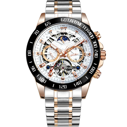 Lunar Phase Complex Function | Self-Winding Movement | Luminous Business Watch | Collectible Gift for Gearheads & Dads