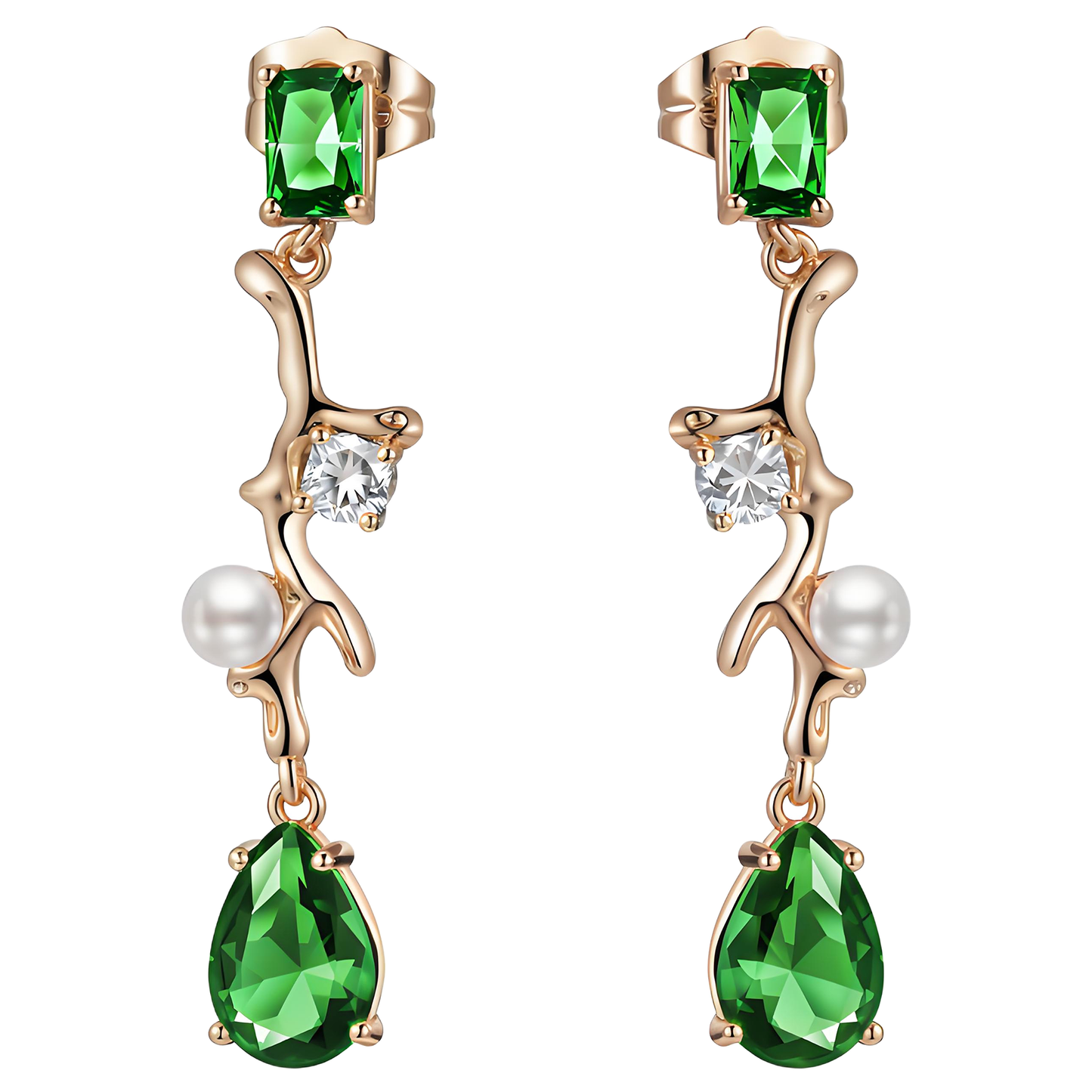 TIMEMATRIX 18K Gold Plated Waterdrop Dangle Earrings for Women | Sparkling Cubic Zirconia Drop Pendant | Perfect for Evening Gala, Wedding & Date Night