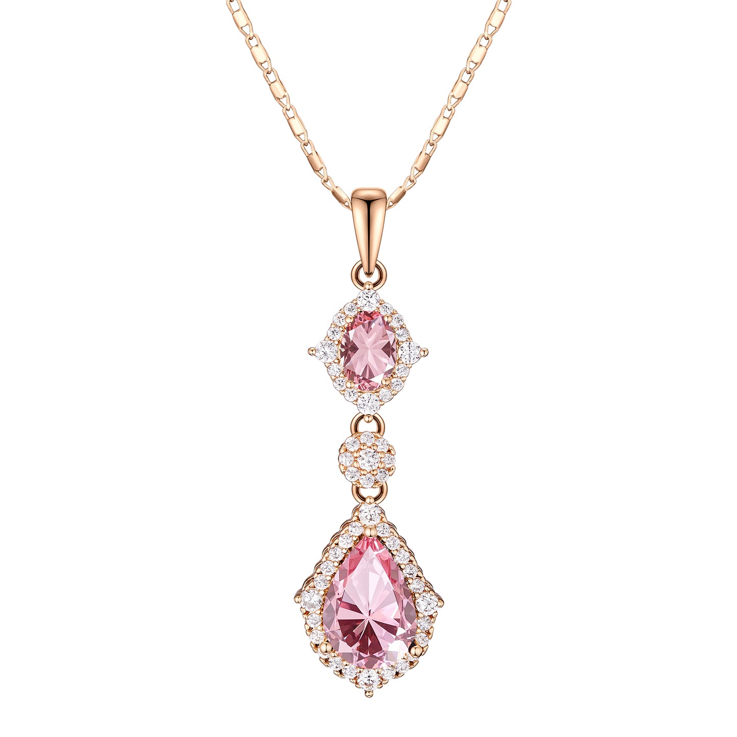 TIMEMATRIX 18K Gold Plated Water Drop Necklace for Women | White CZ Pendant, Daily & Elegant Occasions Jewelry