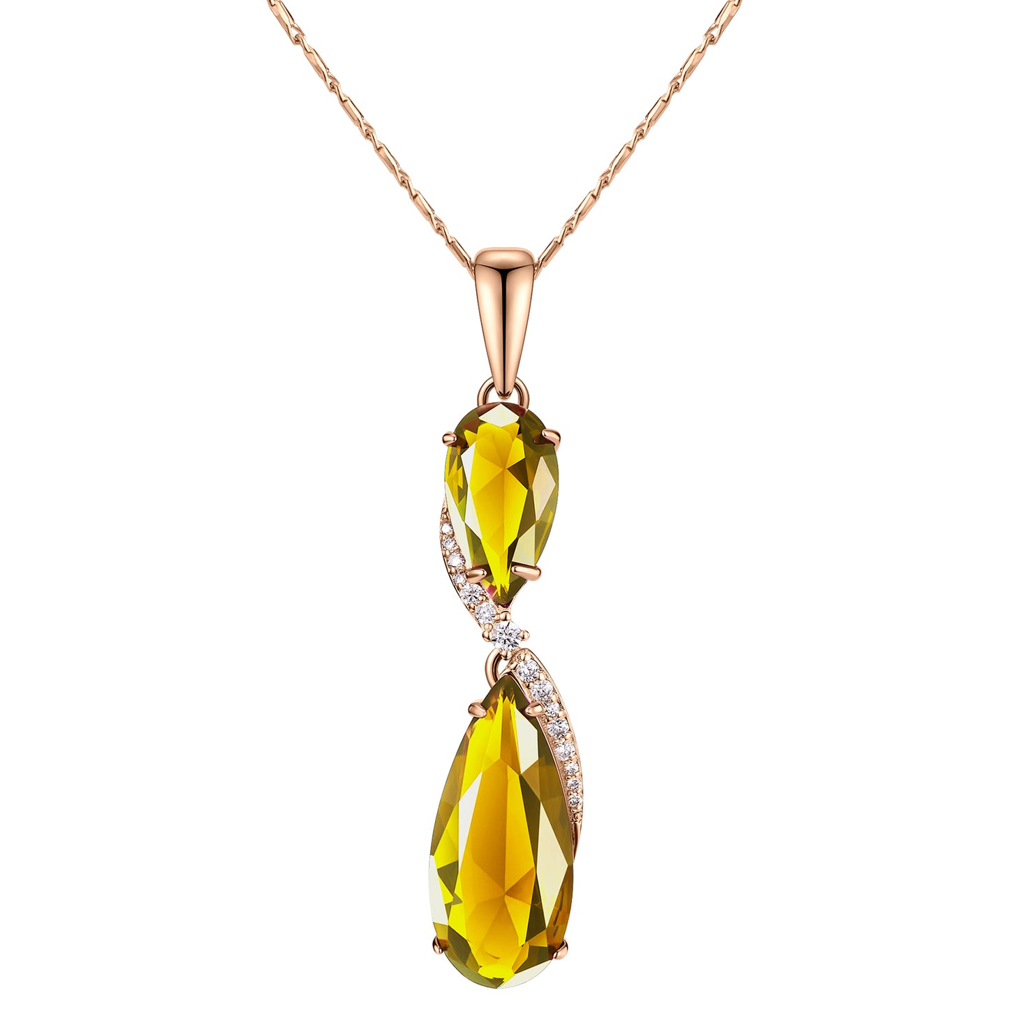 TIMEMATRIX 18K Gold Plated Teardrop CZ Necklace - Dainty Collarbone Chain for Women, Everyday Elegance