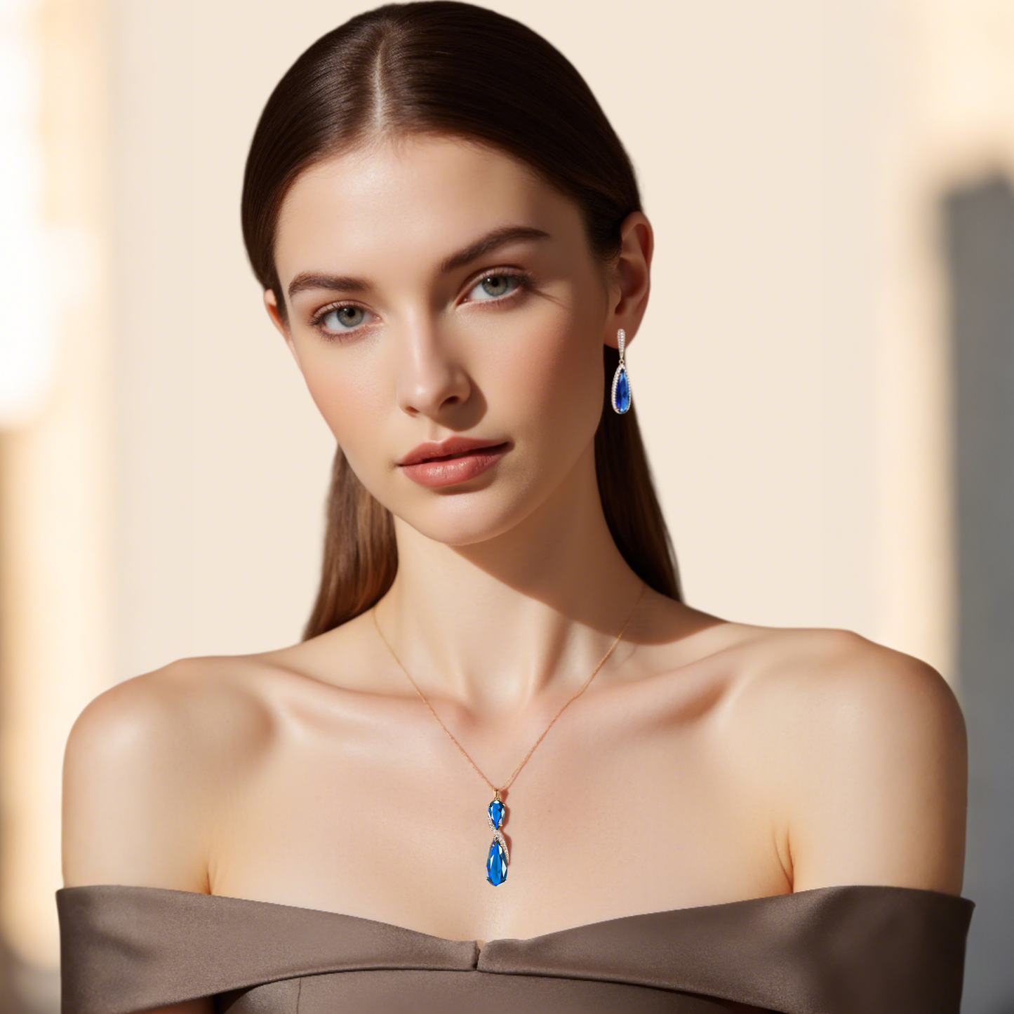TIMEMATRIX 18K Gold Plated Teardrop CZ Necklace - Dainty Collarbone Chain for Women, Everyday Elegance