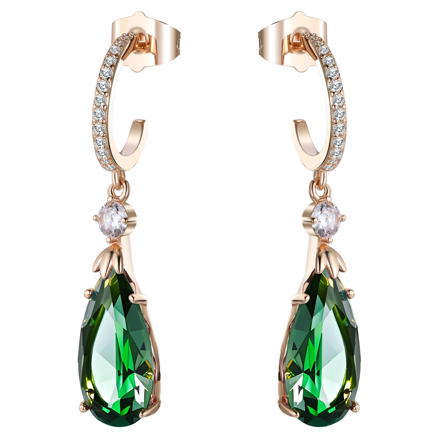 TIMEMATRIX 18K Gold Plated White Waterdrop Earrings | Sparkling Cubic Zirconia Dangle Pendant | Perfect for Wedding, Bridal & Daily Elegance