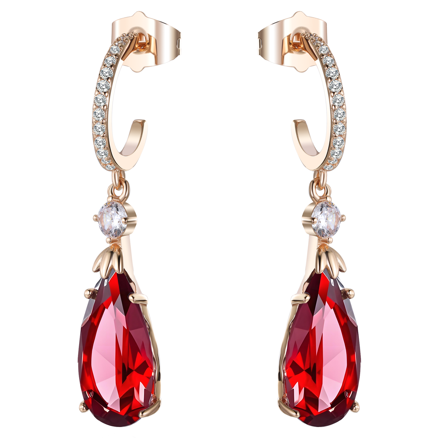 TIMEMATRIX 18K Gold Plated White Waterdrop Earrings | Sparkling Cubic Zirconia Dangle Pendant | Perfect for Wedding, Bridal & Daily Elegance