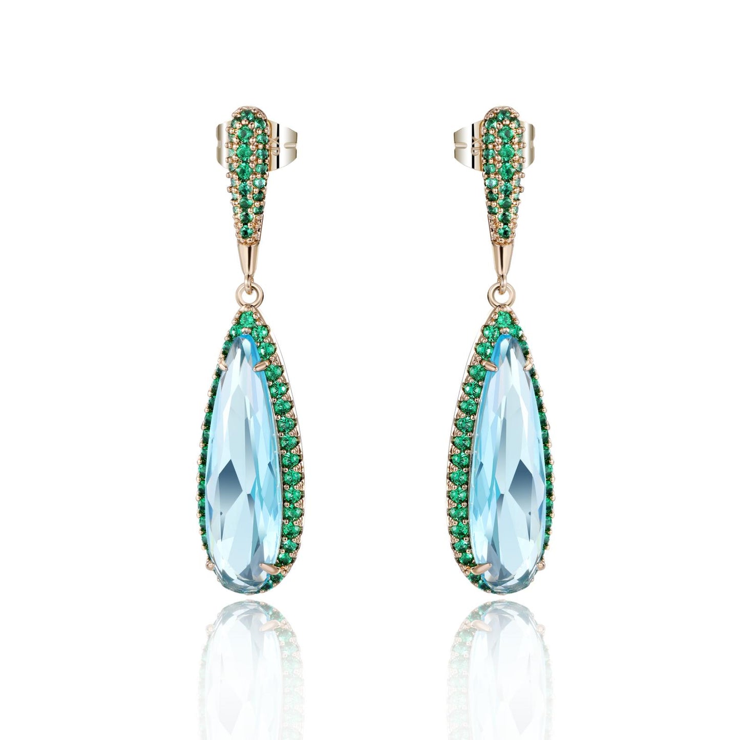 TIMEMATRIX 18K Gold Plated  Waterdrop Dangle Earrings for Women | Sparkling Cubic Zirconia Drop Pendant | Perfect for Wedding, Office & Date Night