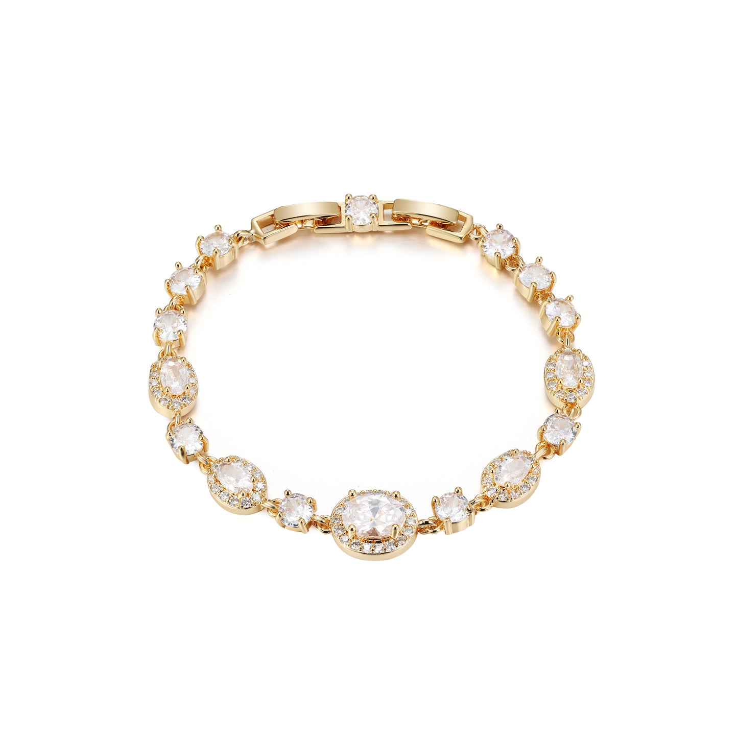 TIMEMATRIX 18K Gold Eternal White CZ Bracelet | Diamond-Accented Sparkle | Perfect Gift for Girlfriend, Wife & Mom