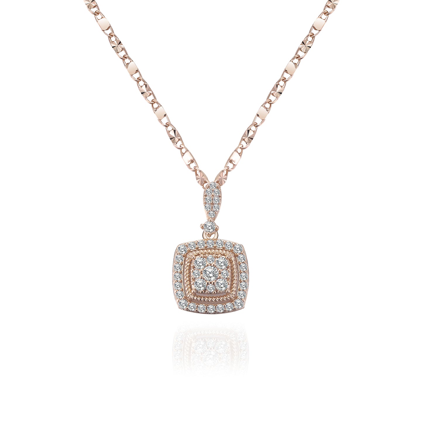 TIMEMATRIX Women's 18K Gold White CZ Necklace | Sparkling Pendant, Perfect for Mother's Day & Gifts