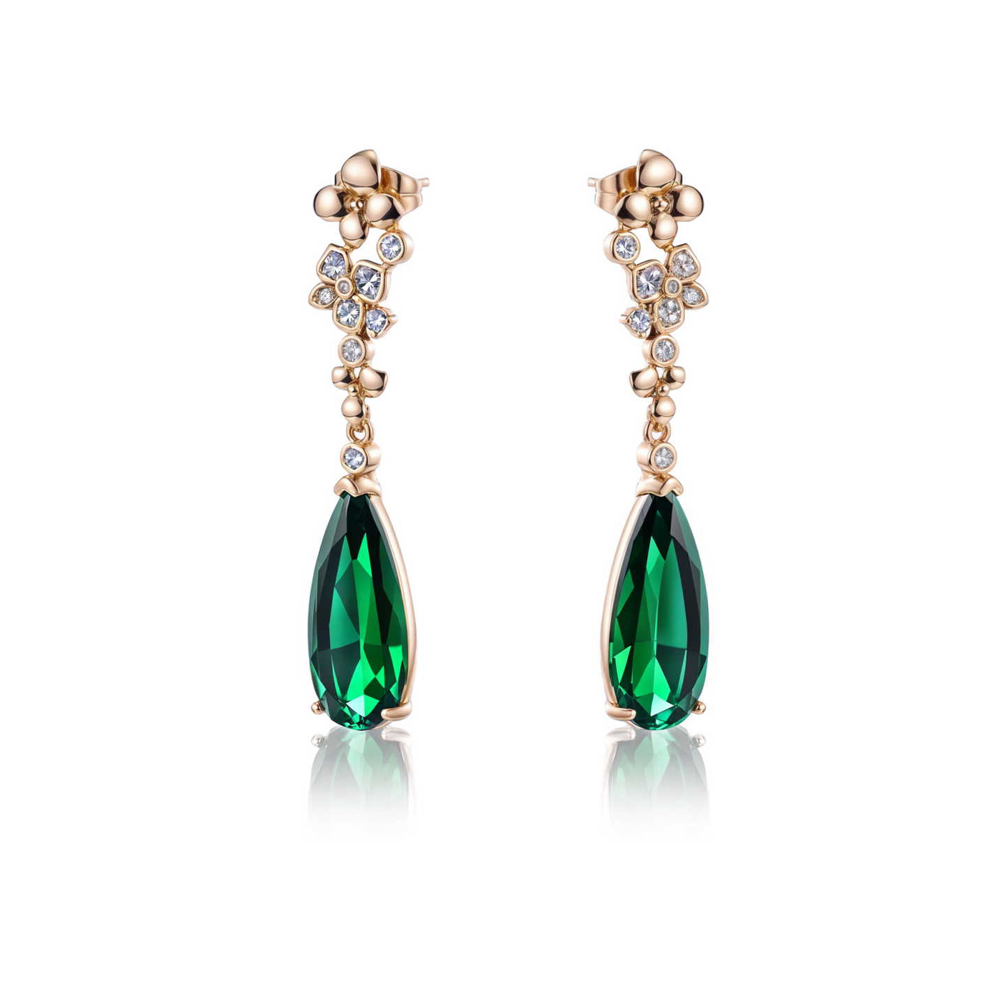 TIMEMATRIX 18K Gold Plated Waterdrop Earrings for Women | Sparkling Green Cubic Zirconia Pendant | Perfect for Daily Wear, Office & Date Night
