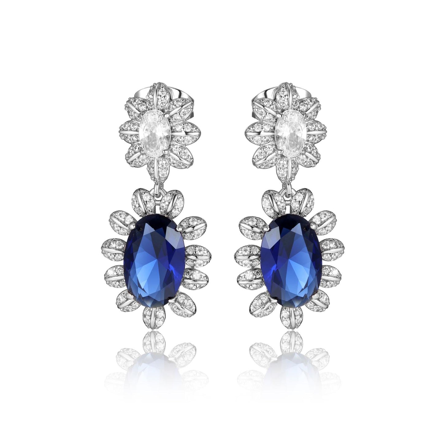Trending Sunflower Earrings for Women | White Gold Plated with Deep Garnet CZ Gemstones | Summer Garden & Casual Chic Jewelry | Perfect Birthday/Mother’s Day Gift for Her