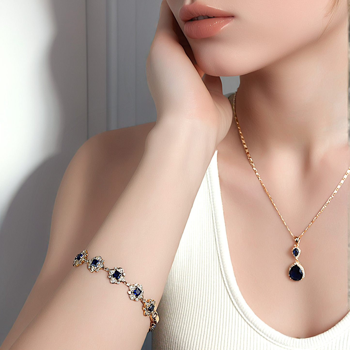 TIMEMATRIX 18K Gold Plated Women's Bracelet | Sparkling CZ & White Diamond | Perfect Gift for Girlfriend, Wife & Mom