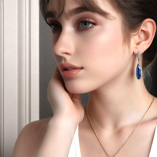 TIMEMATRIX 18K Gold Plated  Waterdrop Dangle Earrings for Women | Sparkling Cubic Zirconia Drop Pendant | Perfect for Wedding, Office & Date Night