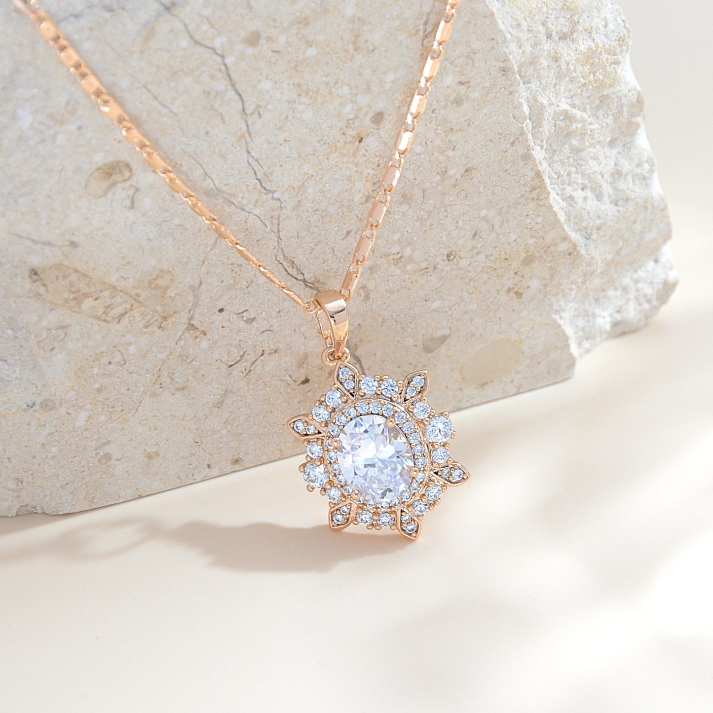 TIMEMATRIX 18K Gold Plated Sunflower Necklace for Women | Emerald CZ Gemstone Pendant, Mother's Day Gift