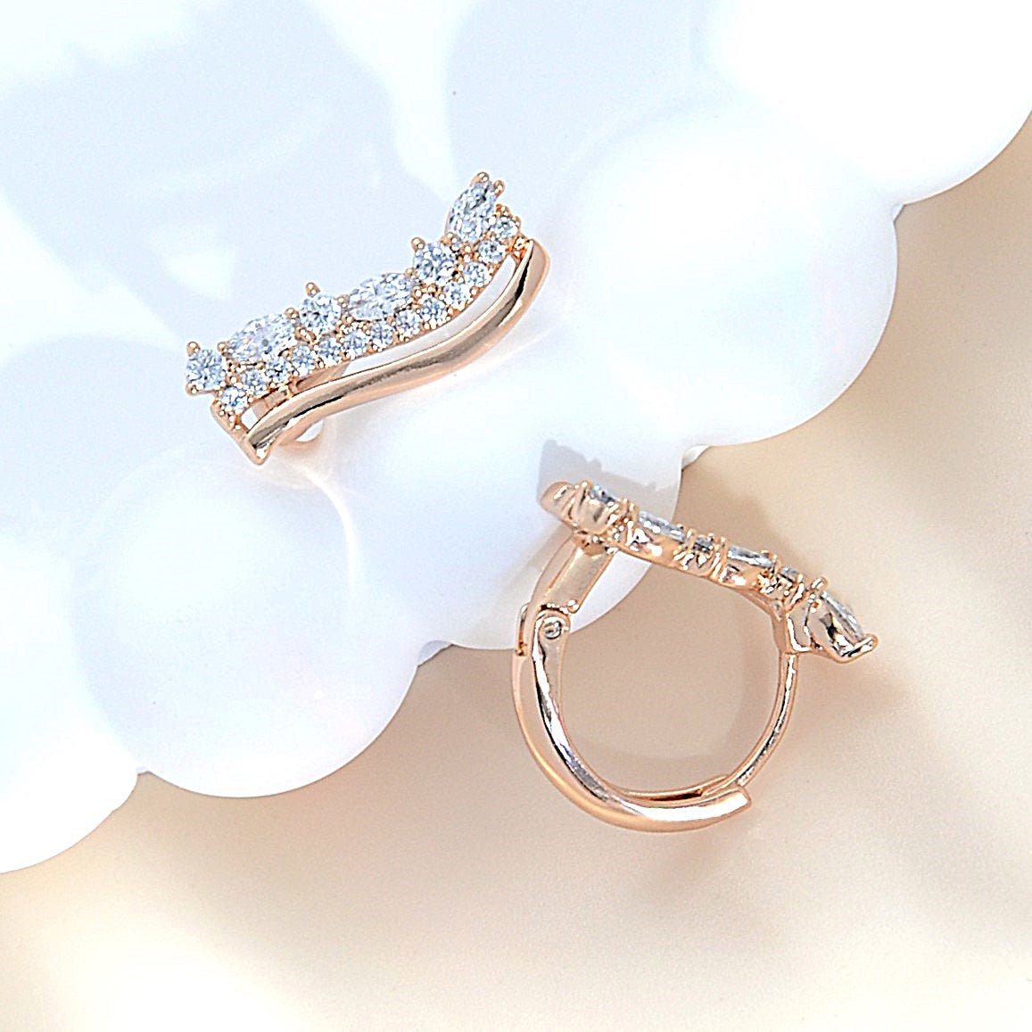 TIMEMATRIX Trending Queen Earrings for Women | 18K Gold Plated | White Cubic Zirconia Pendant | Daily Elegant & Party Jewelry | Ideal Gift for Birthday/Wedding
