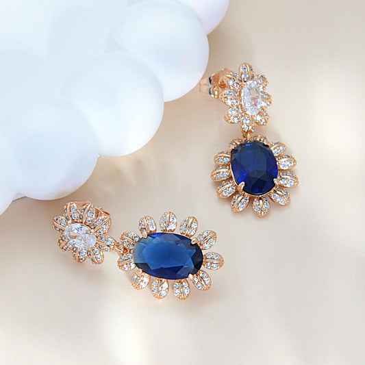Trending Sunflower Earrings for Women | 18K Gold Plated with Cubic Zirconia Gemstones | Summer Daily & Outdoor Party Jewelry | Perfect Birthday/Mother’s Day Gift for Her