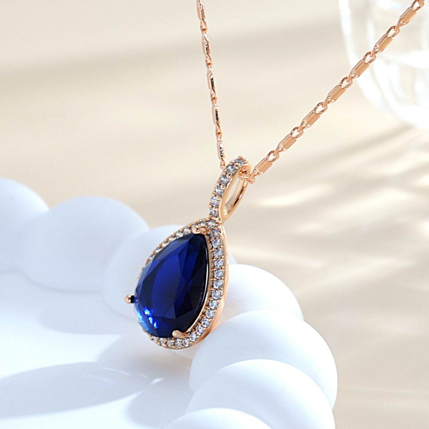 TIMEMATRIX 18K Gold Plated Water Drop Pendant Necklace for Women -  Cubic Zirconia Luxury Choker Jewelry, Perfect for Daily Wear & Gifting