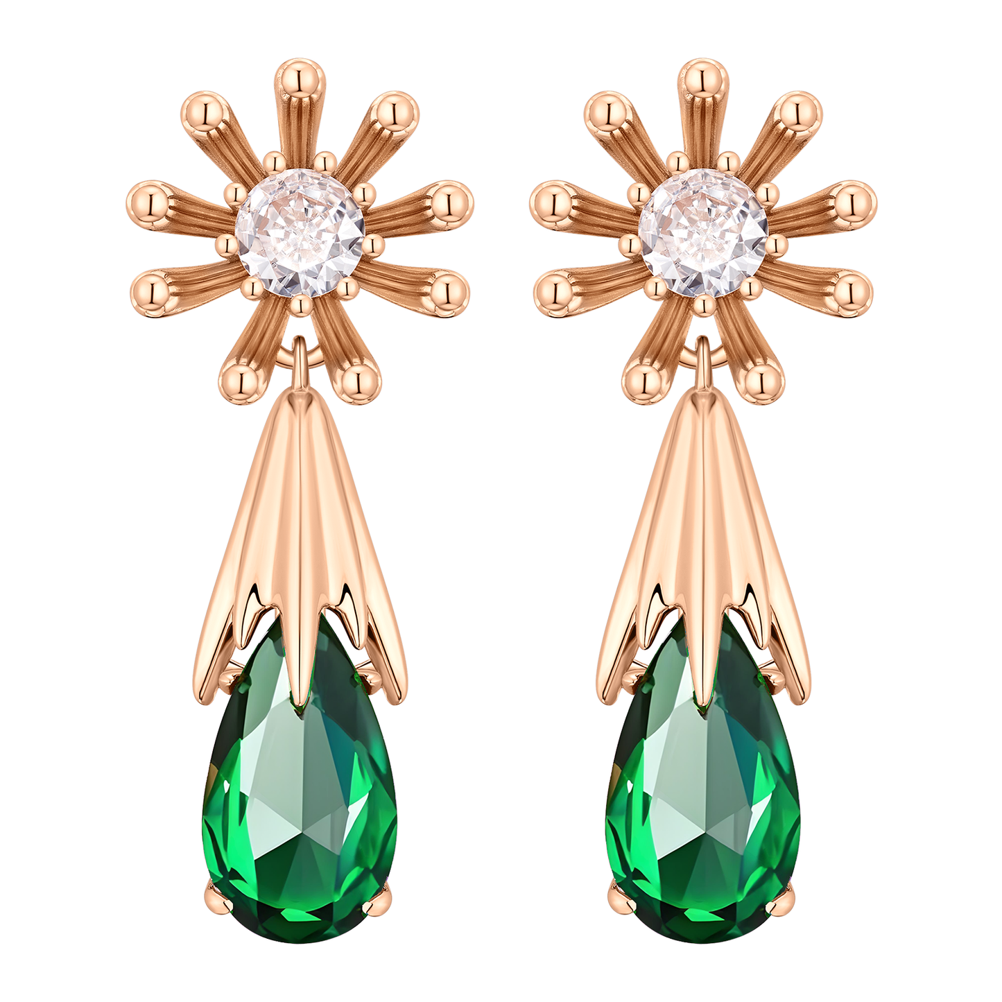 TIMEMATRIX Trending  Sunflower Earrings | 18K Gold Plated with  CZ Waterdrop Gemstones | Summer Beach & Party Jewelry | Ideal Gift for Birthday/Holiday