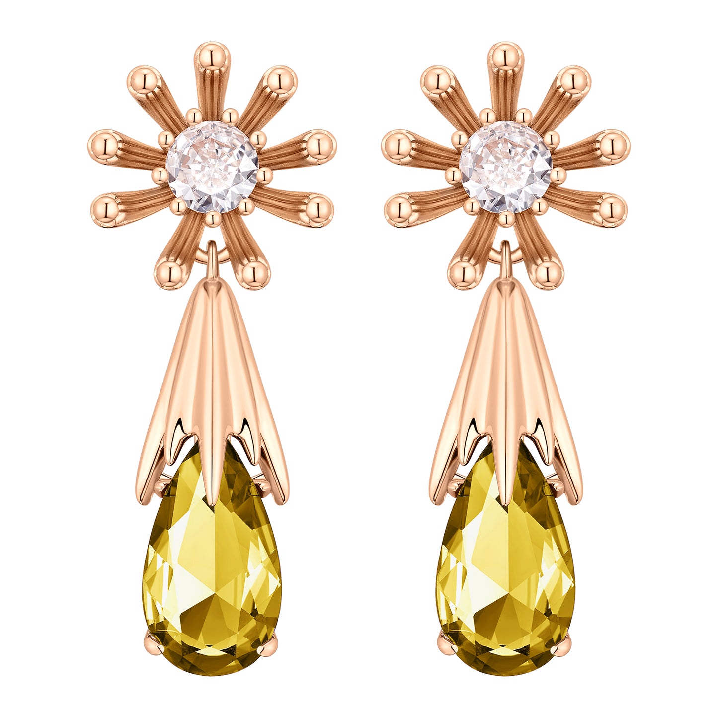 TIMEMATRIX Trending  Sunflower Earrings | 18K Gold Plated with  CZ Waterdrop Gemstones | Summer Beach & Party Jewelry | Ideal Gift for Birthday/Holiday