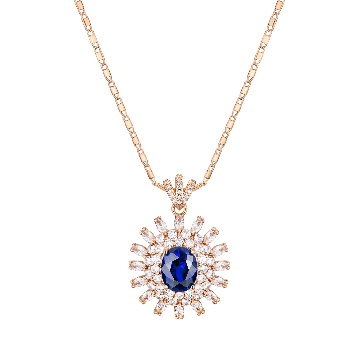 TIMEMATRIX 18K Gold Plated Sunflower Necklace for Women | Emerald CZ Gemstone Pendant, Mother's Day Gift
