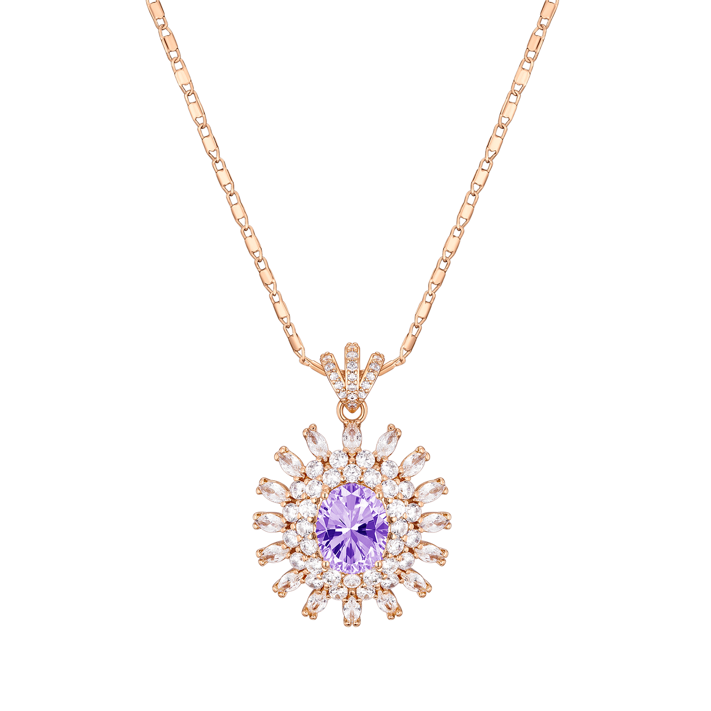TIMEMATRIX 18K Gold Plated Sunflower Necklace for Women | Emerald CZ Gemstone Pendant, Mother's Day Gift