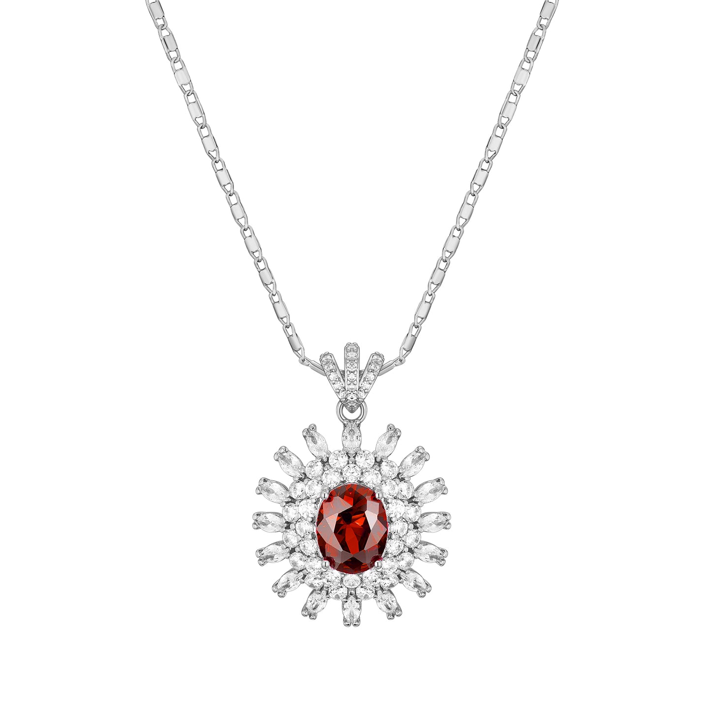 TIMEMATRIX White Gold Plated Sunflower Necklace for Women | Emerald CZ Gemstone Pendant, Mother's Day Gift