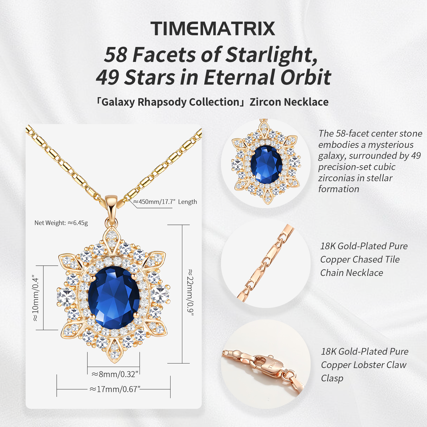 TIMEMATRIX 18K Gold Plated Sunflower Necklace for Women | Emerald CZ Gemstone Pendant, Mother's Day Gift