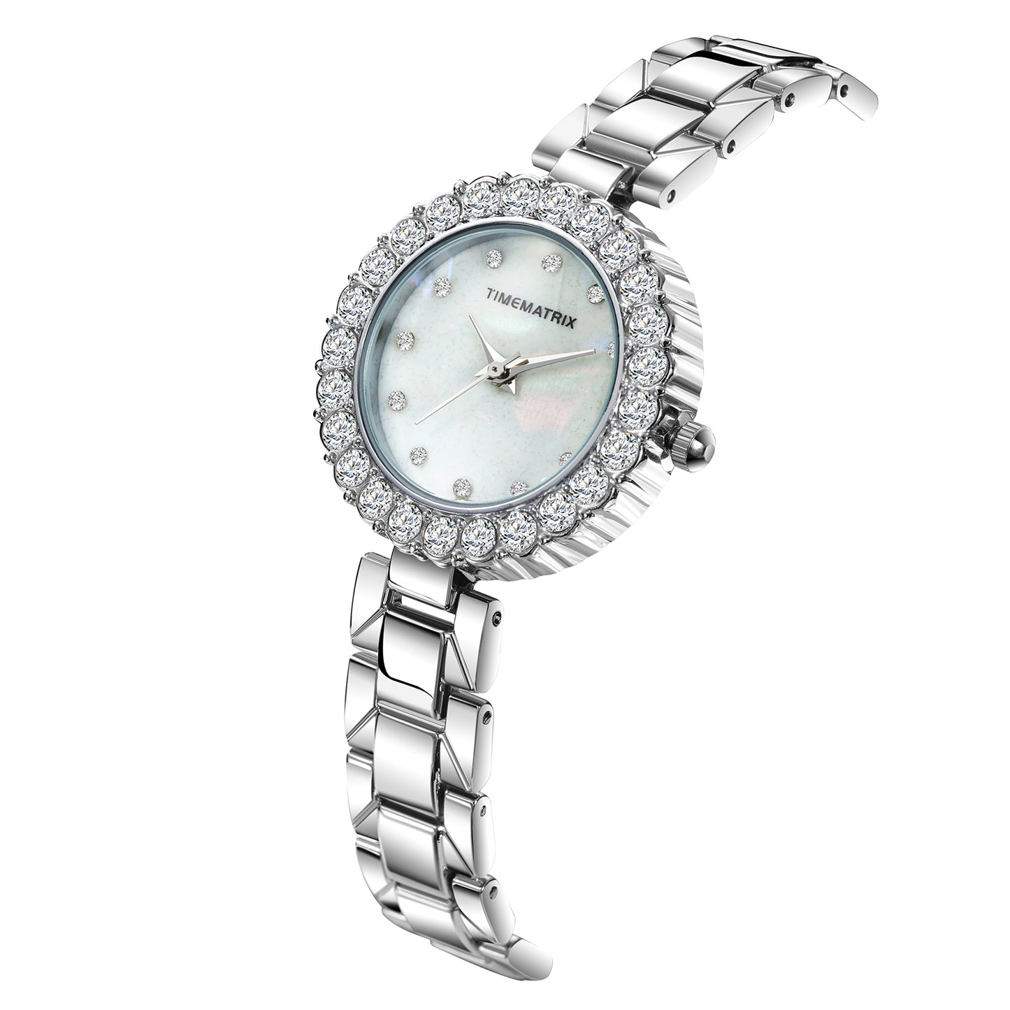 TIMEMATRIX Women's Elegant Mother-of-Pearl Watch | Stainless Steel & Quartz | 3ATM Daily Waterproof | Business Casual & Party Wristwatch | Gift for Her/Anniversary