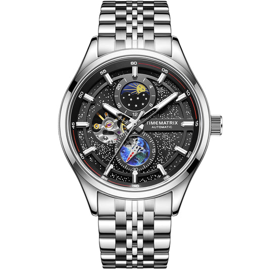 Space Time Automatic Watch for Men | Waterproof & Luminous | Daily & Sports | Great Gift for Dad/Birthday