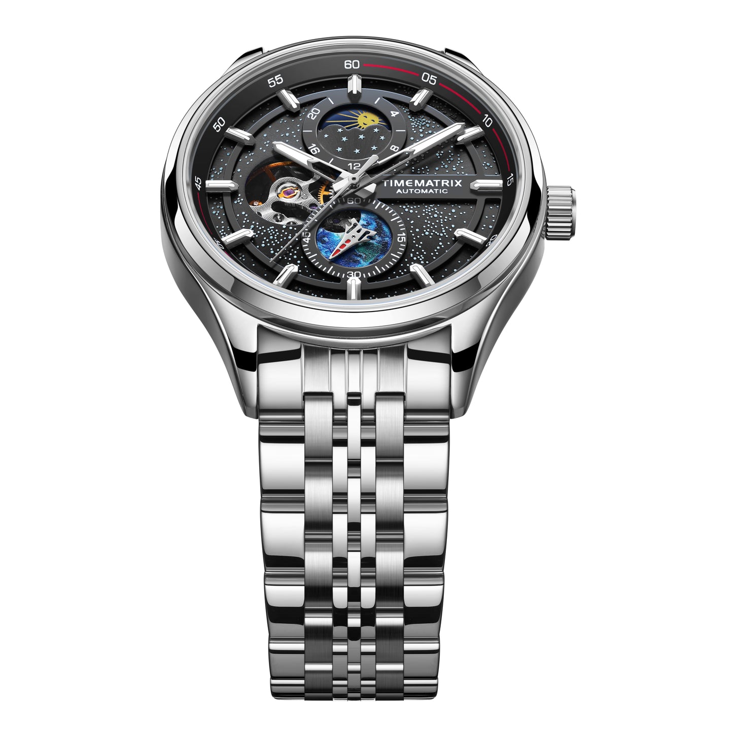 Space Time Automatic Watch for Men | Waterproof & Luminous | Daily & Sports | Great Gift for Dad/Birthday