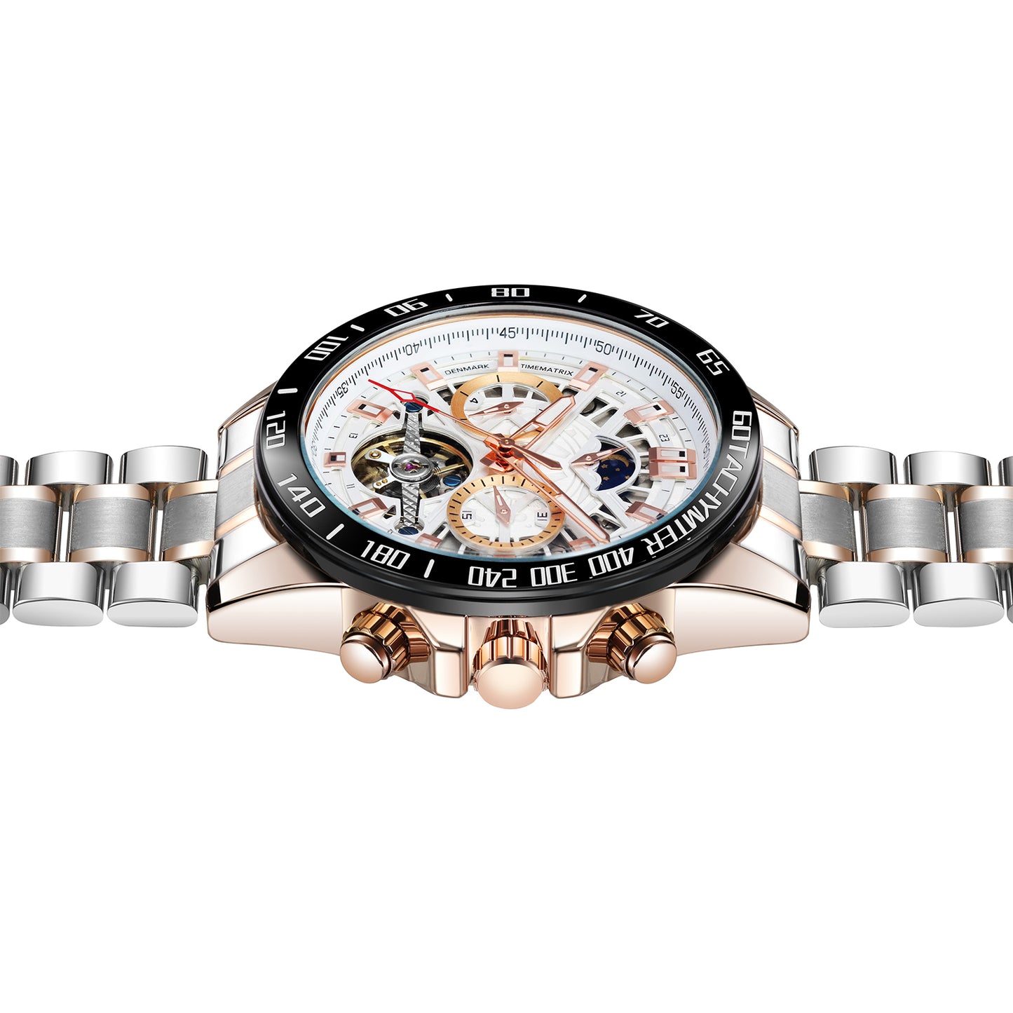 Lunar Phase Complex Function | Self-Winding Movement | Luminous Business Watch | Collectible Gift for Gearheads & Dads