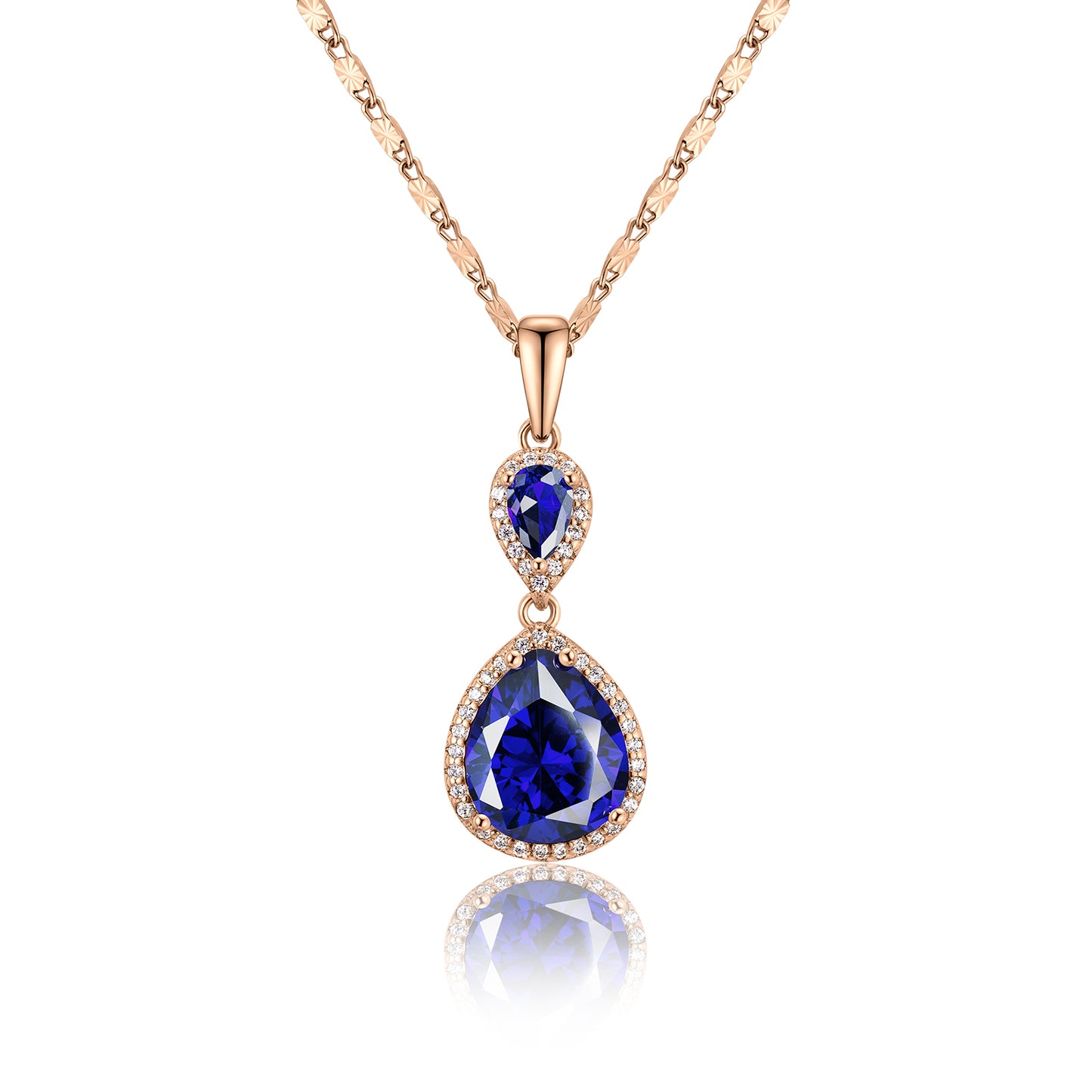 Elegant Waterdrop Pendant Necklace for Women | Brass Plated with Cubic Zirconia Gemstone | Wedding, Banquet & Party Statement Jewelry