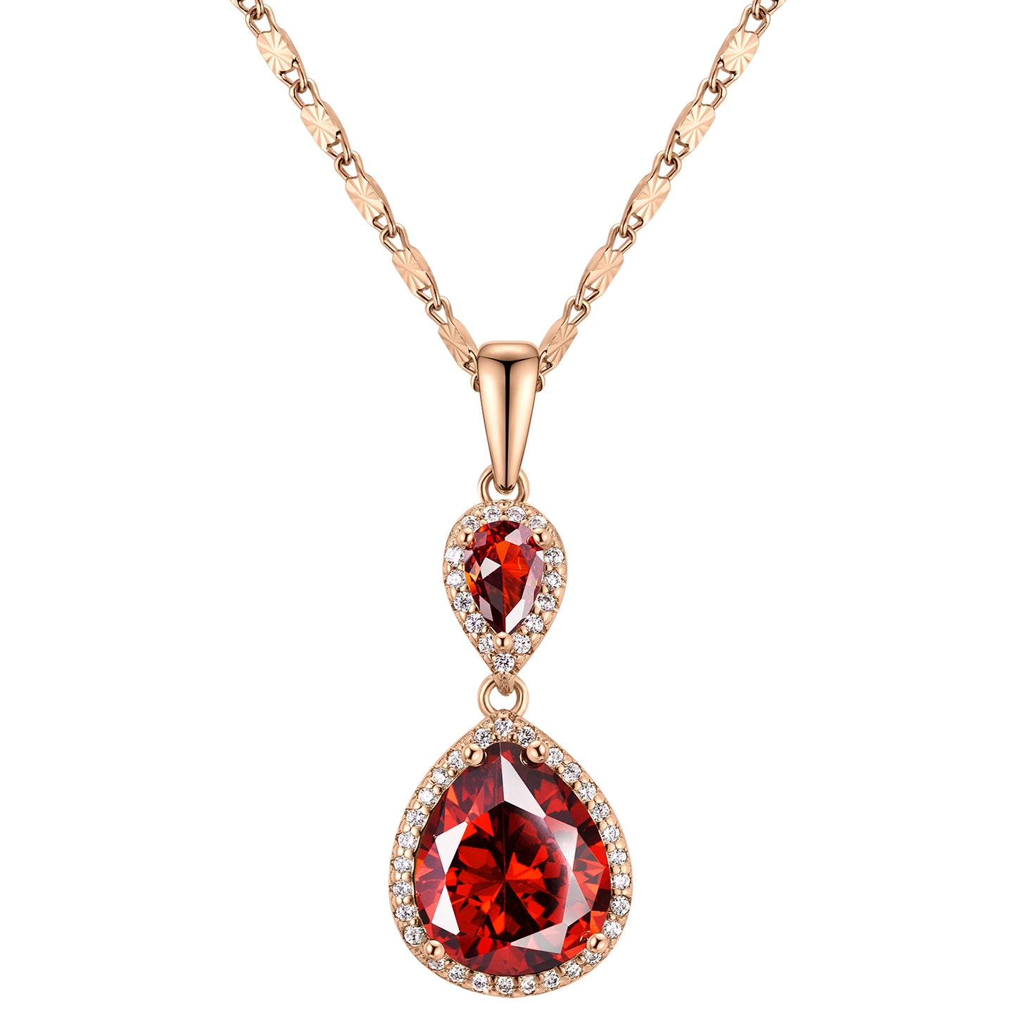 Elegant Waterdrop Pendant Necklace for Women | Brass Plated with Cubic Zirconia Gemstone | Wedding, Banquet & Party Statement Jewelry