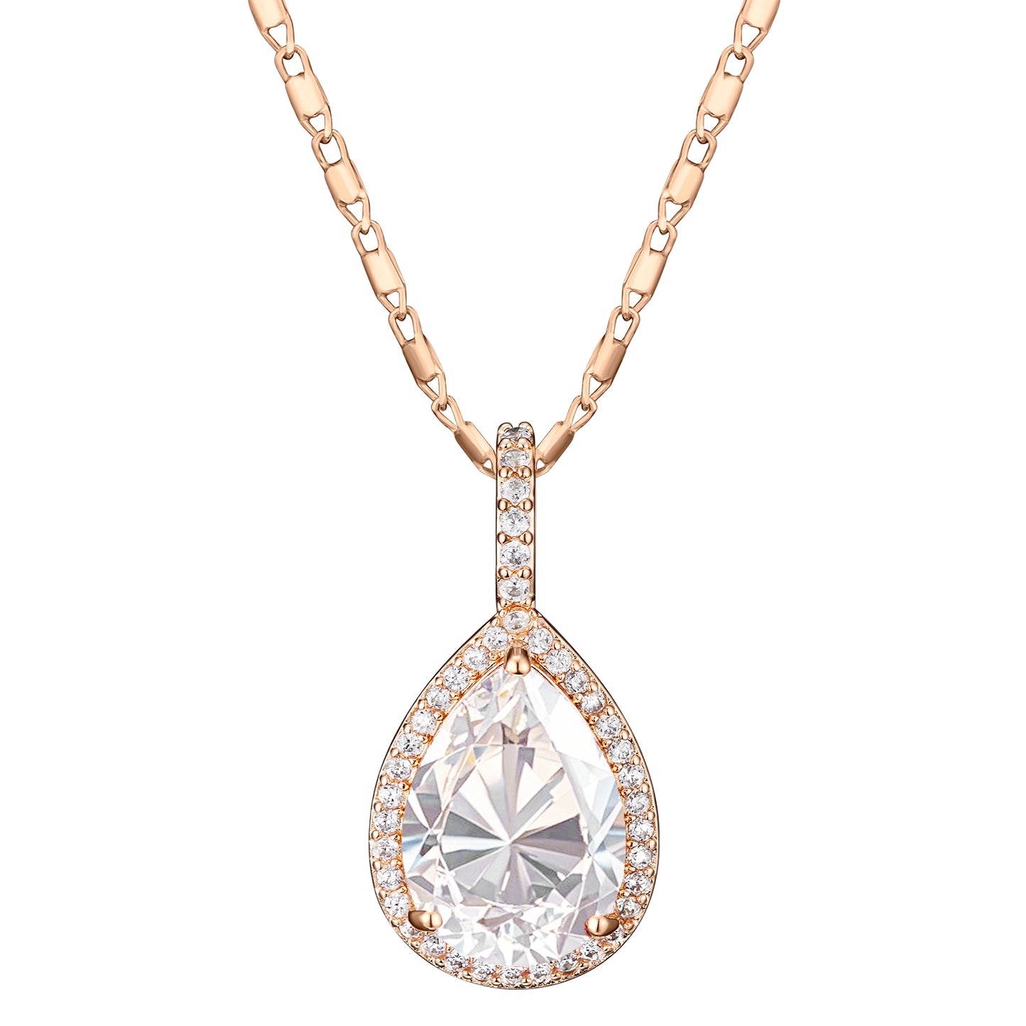 TIMEMATRIX 18K Gold Plated Water Drop Pendant Necklace for Women -  Cubic Zirconia Luxury Choker Jewelry, Perfect for Daily Wear & Gifting